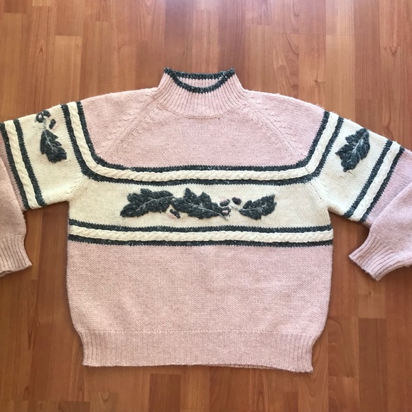 ESPRIT SPORT | Vintage 80’s Sporty Pink & Grey Wool Blend Knit Sweater Size L - Picture 3 of 13